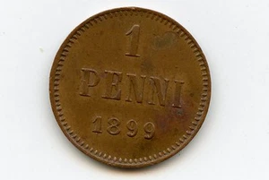Finland Russia 1 Penni 1899  XF Condition !!! - Picture 1 of 1