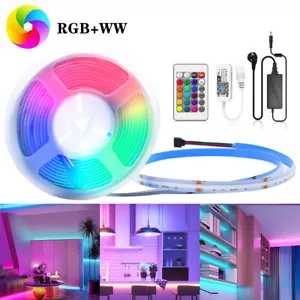 Striscia LED COB 24 V RGBW rgb + bianco caldo 5 m 784eds/m striscia COB WIFI IR controller - Foto 1 di 16