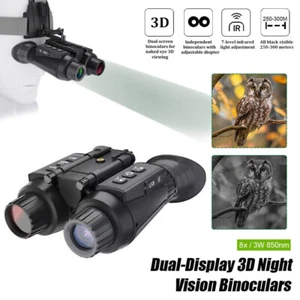 850nm Night Vision Goggles Binoculars 8X Digital Zoom IR Head Mounted Hunting - Picture 1 of 23