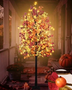 Elegant 7FT Artificial Eucalyptus Tree with LED for Thanksgiving & Weddings - Picture 1 of 10