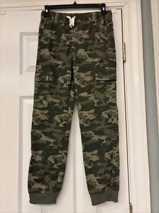 Cat & Jack Sz 12 Kids Univibe Unisex Olive Green Camo Cargo/Jogger Pants - Picture 1 of 6