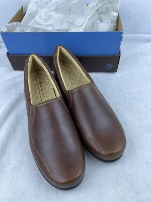 ARAVON TIA Mujer Mocasín de Cuña Informal Cómodo Zapatos Cuero Marrón Talla 9.5 AA Foto 1 de 4