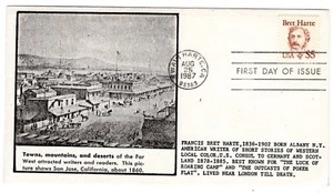 #2196 Bret Harte 1987 FDC - Coin 4 Cachets #23/24 Made - Picture 1 of 2