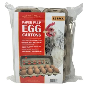 Pecking Order DOCENA DE CAJAS DE HUEVOS DE PULPA DE PAPEL - Paquete de 12 - Imagen 1 de 5
