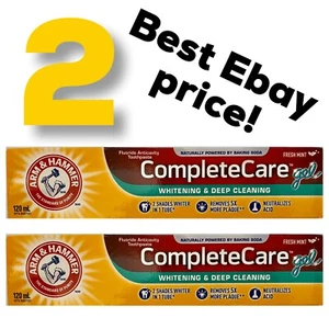 2 Arm Hammer Complete Care Gel Toothpaste Fresh Mint Mentadent Baking Soda Lot - Picture 1 of 1