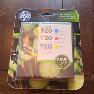 Genuine HP 920 Cyan Magenta Yellow Combo-Pack - NEW OEM - SEALED - 2013 - Picture 1 of 2