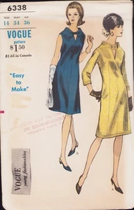 UNCUT 1960's VOGUE Pattern 6338 - Dress - Young Fashionables - Bust 34 - Picture 1 of 2
