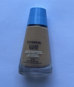 Covergirl Clean Matte Liquid Foundation Makeup #545 WARM BEIGE - Picture 1 of 2