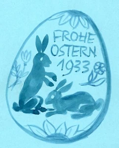 Tarjeta de felicitación Pascua Conejo de Pascua 1933 - Imagen 1 de 2