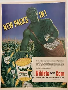 Vintage Niblets Sweet Core Jolly Green Giant Magazine Ad Great For Framing - Picture 1 of 1