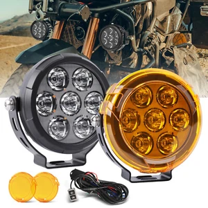 2x LED Spot Light Auxiliary Motorcycle Headlight Driving Fog Lamp Yellow+White - Bild 1 von 10