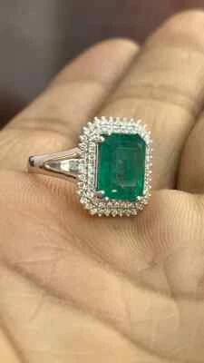 Anelli con pietra di smeraldo verde, 925 gioielli in argento sterling per ragazz - Immagine 1 di 4