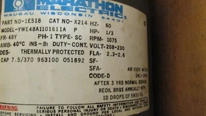 MARATHON ELECTRIC CONDENSER FAN PSC MOTOR 48A11016121,..TO-42 - Picture 1 of 4