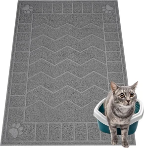 Cat Litter Box Mat, 35" x 24" Large Kitty Litter Trapping Mat Keep Floor Clea... - Picture 1 of 12