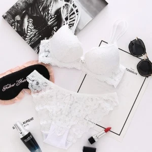 Size:32 34 36 38 Cup:A B C Womens Lace Bra And Panty Sets Padded Push Up Bra Set - Picture 1 of 63