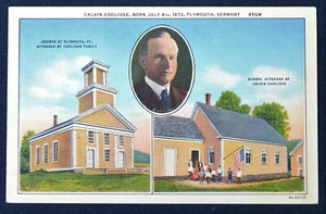 Postal de colección Calvin Coolidge Plymouth Vermont década de 1930 Curteich 4A-H2156 sin usar - Imagen 1 de 1