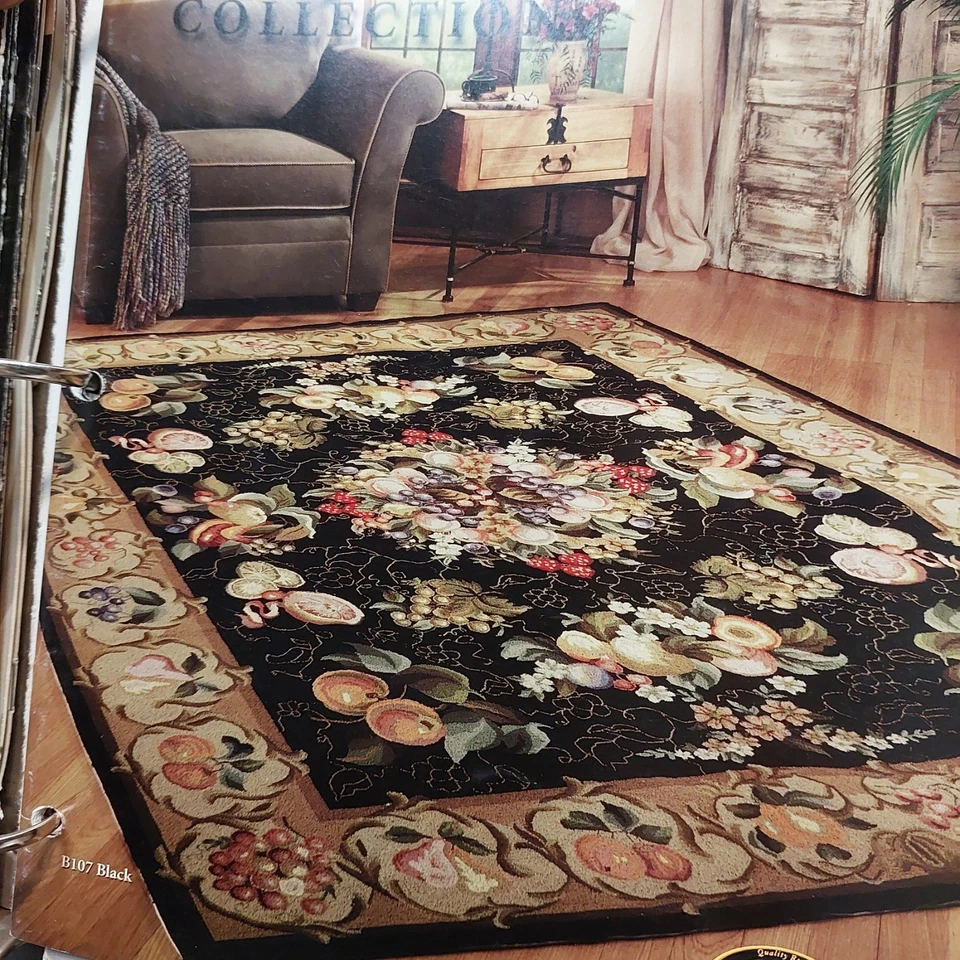 Alfombra de Lana Nourison Colección Bijoux 5.6"x8.6" B 107 Negra Nueva Foto 1 de 4