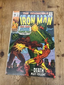 IRON MAN #22 1970 Marvel Good George Tuska copertina art TItanium Man dinamo cremisi - Foto 1 di 10