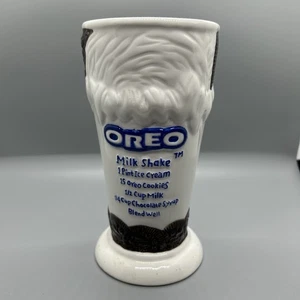 Oreo Milkshake Ice Cream Sundae Recipe 7" Tall Vintage Glass Ceramic Mug Cup - Picture 1 of 8
