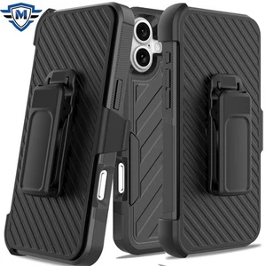 Für iPhone 16 6,1 Zoll Hülle Robust Gefüttert Cover mit Holster + Hartglas - Bild 1 von 6