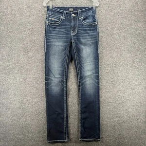 Pantalones de mezclilla negros con hebilla para hombre 28x32 azules Wahs pierna recta punto grueso occidentales informales - Imagen 1 de 11