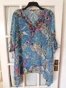 Joe Browns Short Sleeve Lightweight Tunic Top in Blue Size 24 - Picture 1 of 14