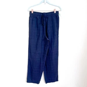 Cariloha Men Pajama Pants Small Gray Plaid Pull On Organic Cotton Pockets Lounge - Picture 1 of 9