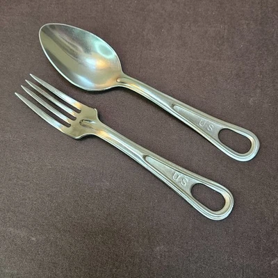US Army Mess Kit Replacement Fork and Spoon Utica - Image 1 of 4