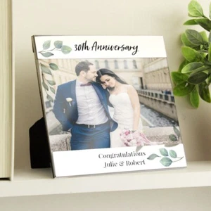 Personalised 30th Wedding Anniversary Botanical 6x4 Photo Frame Pearl Wedding - Picture 1 of 1