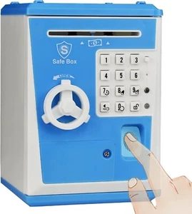 Kids Safe Bank - Piggy Bank with Password and Fingerprint Lock, Voice Money Bank - Picture 1 of 6