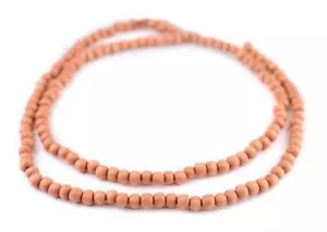 Orange Round Natural Wood Beads 6mm 16 Inch Strand - Picture 1 of 3
