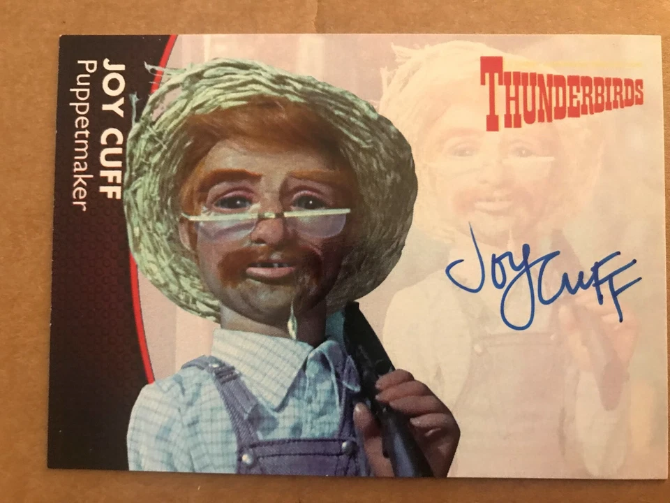 THUNDERBIRDS SERIES 2: AUTOGRAPH CARD: JOY CUFF - PUPPETMAKER JC1 - BLUE INK - Image 1 of 1