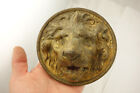 Antique 19th Century Composition Lion's Head Face Pediment Plaque Gold Gilt