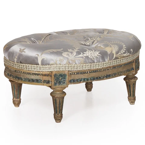 French Louis XVI Painted Footstool, 18th century Cover