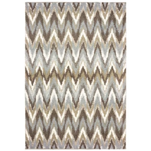 5x7 Sphinx Grey Angled Chevrons Rows Striped Area Rug 004D6 - Aprx 5' 3" x 7' 6" - Picture 1 of 1