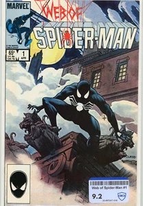 WEB OF SPIDER-MAN #1 (1985) | CBCS RAW 9.2 CASI NUEVO- |1st BUTURIONS LLAVE Traje Negro - Imagen 1 de 8