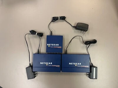 Pack of 2 Netgear Pro Safe FS108 8-Port & 1 FS105 5-Port Fast Ethernet Switches - Image 1 of 4