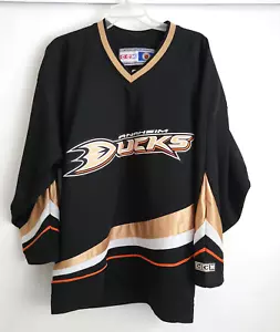 Anaheim Ducks Hockey Jersey NHL CCM Black Gold Men's Adult Size Large - Picture 1 of 15