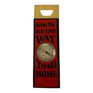 Vintage "Show Me the Way to Go Home" Bottle Opener with Compass, Wood & Brass - Picture 1 of 4