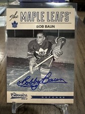 2012 2012-13 Classics Signatures Autographs #138 Bob Baun (ins 13-14 Contenders)