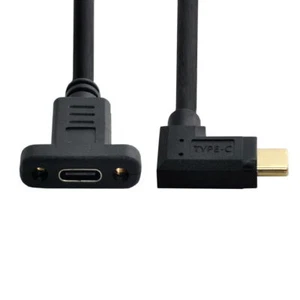 90 Degree Left Right Angled USB-C USB 3.1 Type C Male to Female Cable 30cm - Picture 1 of 1