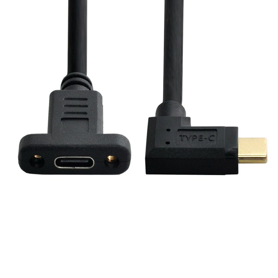 90 Degree Left  Right Angled USB-C USB 3.1 Type C Male to Female Cable 30cm - Image 1 of 1