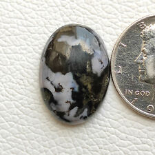 Oval shape 40ct Natural black grey indigo gabbro jasper cabochon gemstone R11131