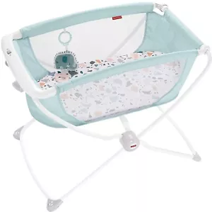 Fisher-Price Rock with Me Bassinet Pacific Pebble Travel Baby Crib Rocking Mot - Picture 1 of 9