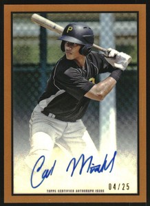 2019 B Heritage Chrome Prospect Autographs Orange Ref #53PACMI Cal Mitchell/25 