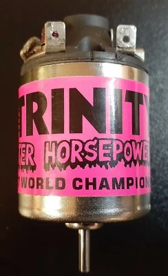 VINTAGE TRINITY MONSTER HORSEPOWER BRUSHED MOTOR PINK LABEL 1991-92 - Image 1 of 4