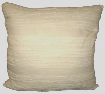 Almohada decorativa DKNY apliques de gasa blanca pura bandas de cinta texturizadas 26" x 26" Foto 1 de 4