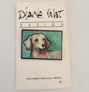 Vintage Diane Wat Design Golden Retriever Hund Brosche Anstecknadel gelb Lab Art zu tragen - Bild 1 von 3