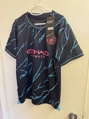 Camiseta e shorts de futebol juvenil + meias Erling Haaland #9 Manchester City tamanho 26 - Imagem 1 de 4