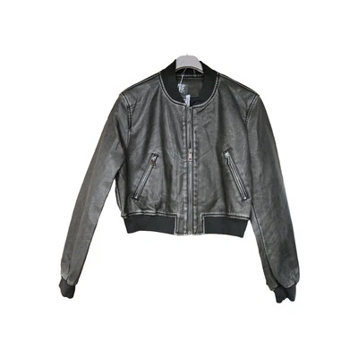 Faux Leather Bomber Jacket Women - Image 1 of 4